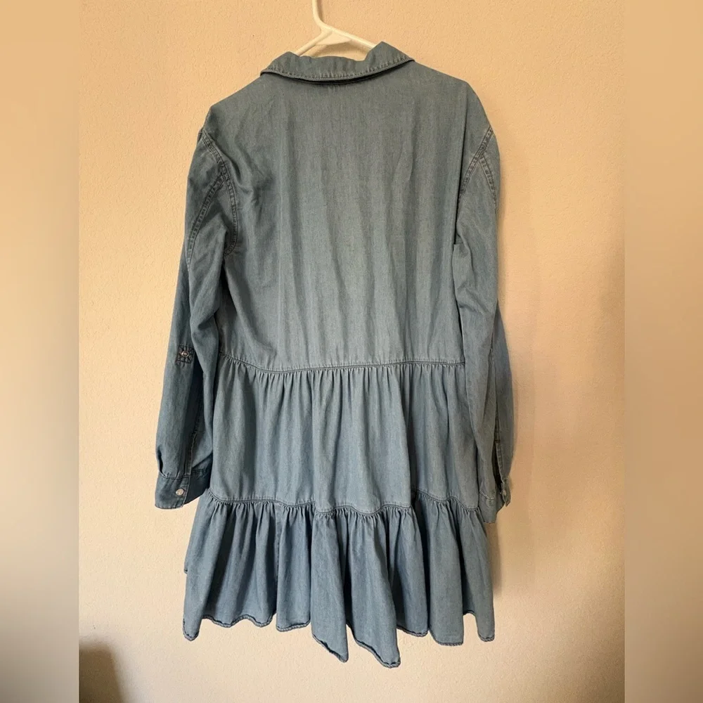 VERONICA BEARD Denim Mini Long-Sleeve Parkton Shirt Dress - Picture 7 of 8